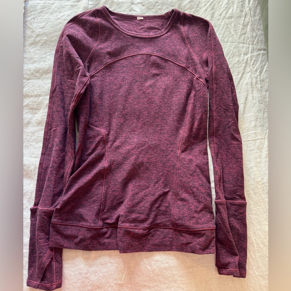 lululemon athletica Maroon Long Sleeve Top